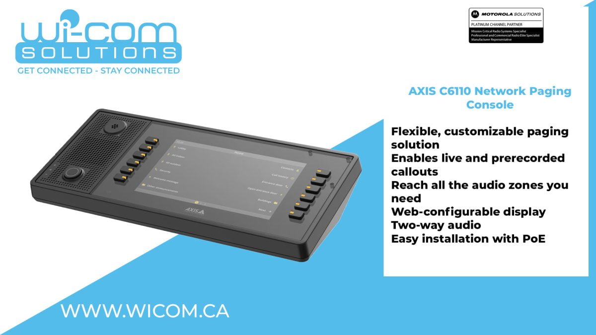 AXIS C6110 Network Paging Console - Wi-Com Solutions Inc.