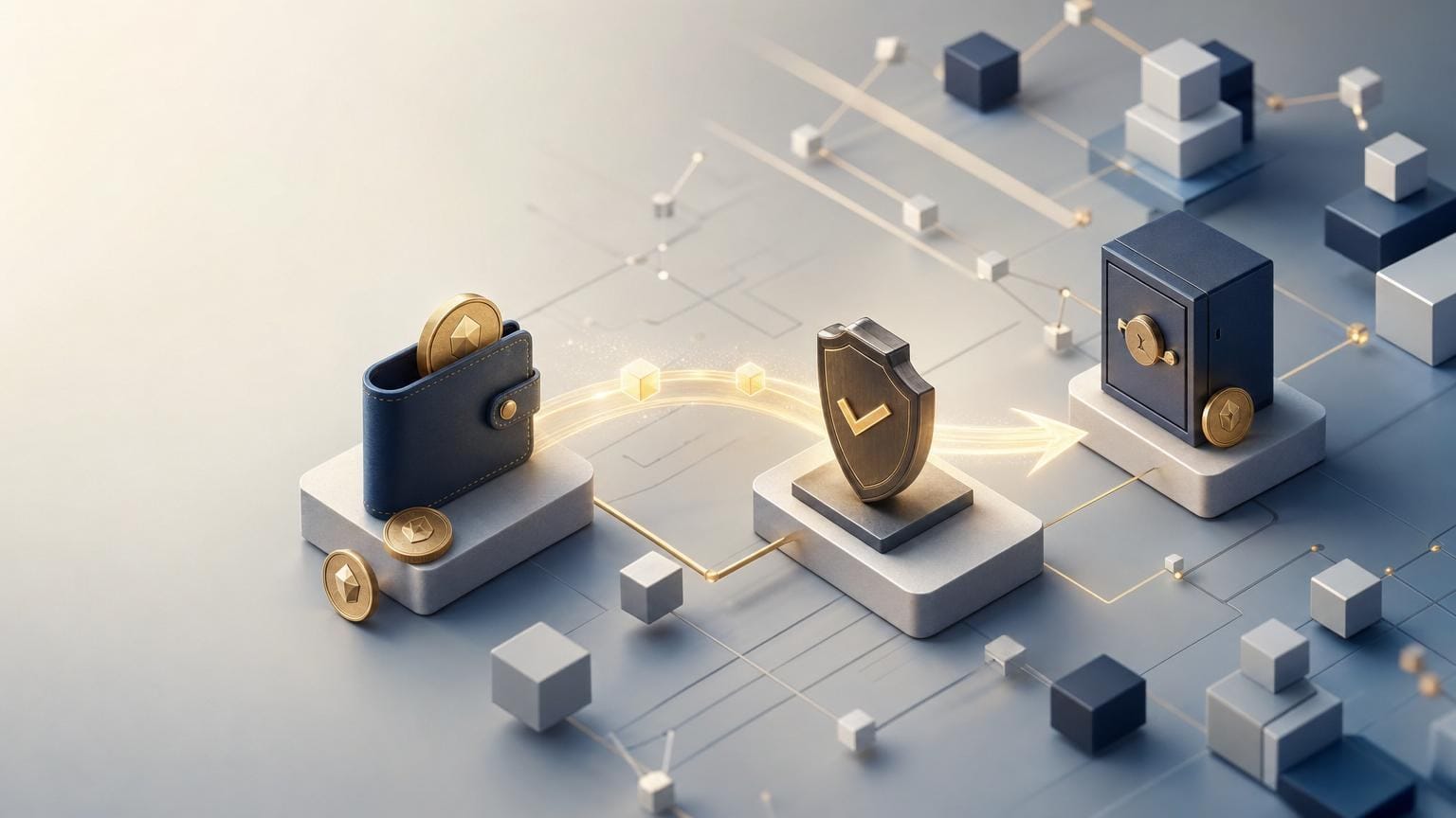 A cryptocurrency transfer screen with the asset, blockchain network, recipient address, amount, fee, and confirmation status being checked